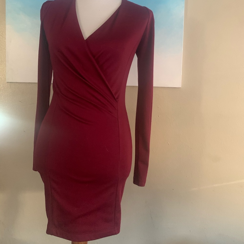 Tight sexy maroon dress